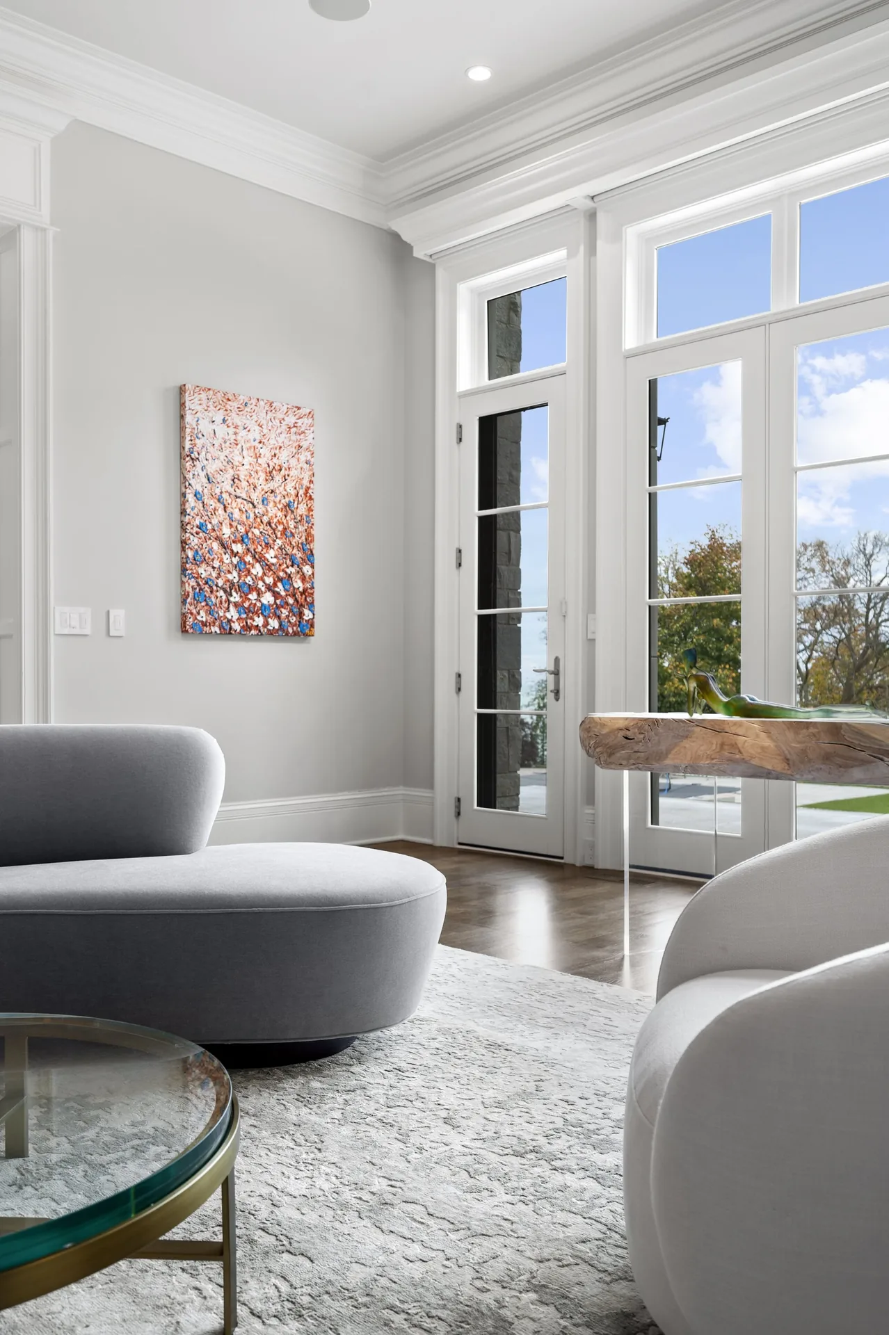 Winnetka Contemporary Luxury Home, Great room (after)